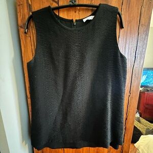 Vince Black Textured Sleeveless Top